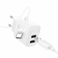 Зарядное устройство для iPhone и android+кабель USB-A-TYPE-C