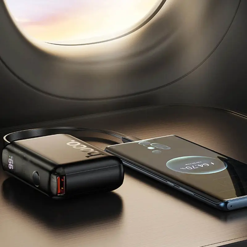 Внешний аккумулятор Hoco J139, 10000mAh (QC3.0 22, 5W, PD20W), встроенный кабель