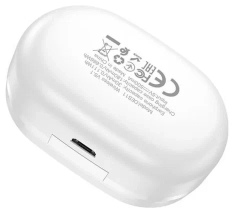 Наушники беспроводные bluetooth hoco DES11, TWS белые