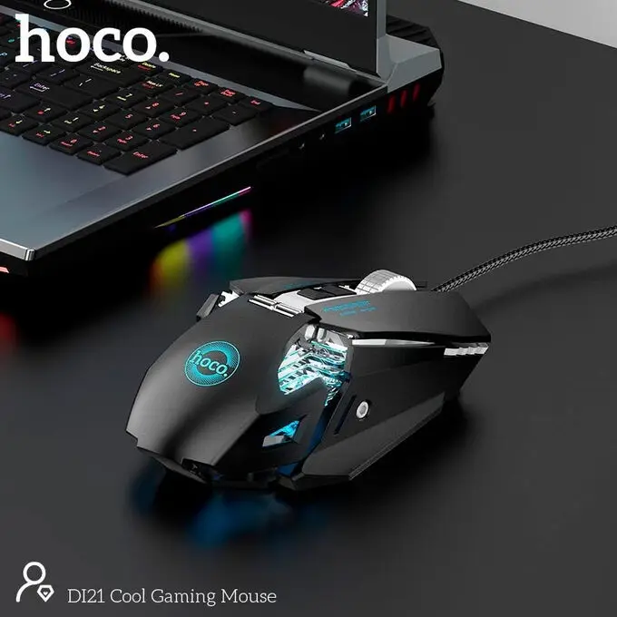 Мышь Hoco DI21 Cool Gaming Mouse USB 1.7 м чёрный