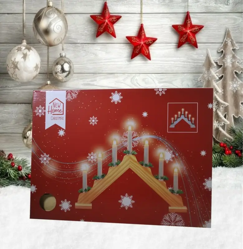 Рождественская горка 7 свечей дерев.