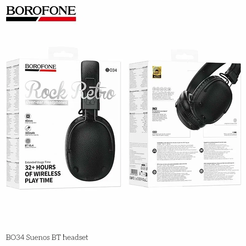 Наушники беспроводные полноразмерные ретро Borofone