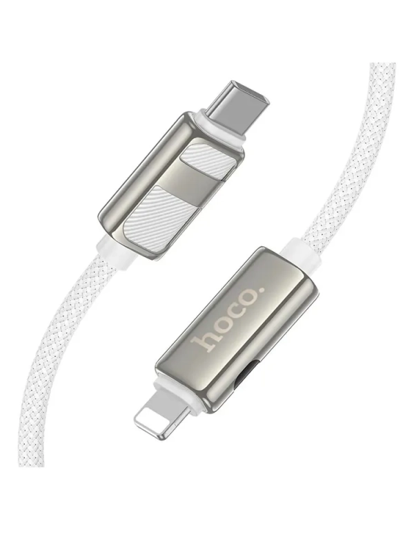 Кабель HOCO U137 120см, 27Вт, белый, LED