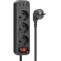 Сетевой фильтр Hoco NS2 Black 3 гнезда плюс 3USB