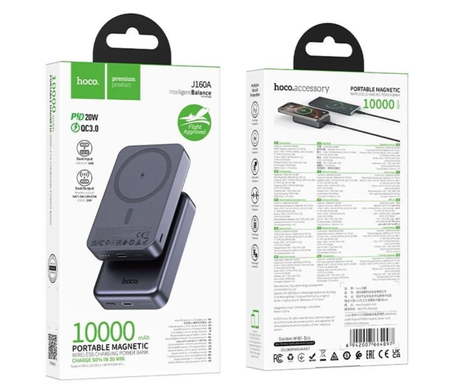 Внешний аккумулятор 10000 J160A Magsafe черный