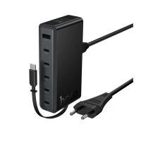 Сетевое зарядное устройство на 6 портов с кабелем рулеткой