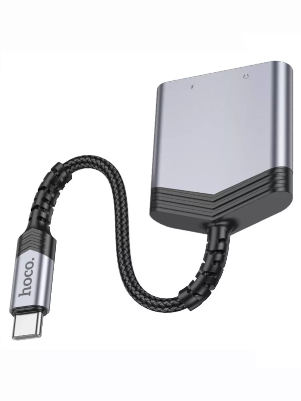 Переходник Hoco LS39 Type-C male to Type-C+3.5 female