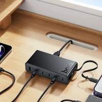 Сетевое зарядное устройство на 6 портов с кабелем рулеткой