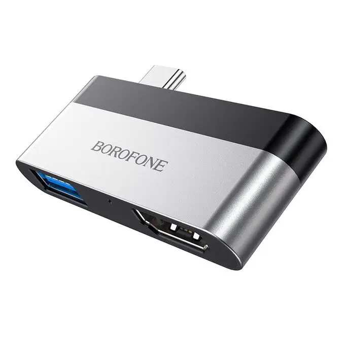 Адаптер переходник OTG BOROFONE DH2 Type-C to USB3.0 + HDMI (1 USB 3.0 + 1 HDMI)