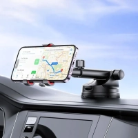 Держатель для смартфона Hoco H22 на торпеду/стекло с телескопической штангой и автоматическим зажимом