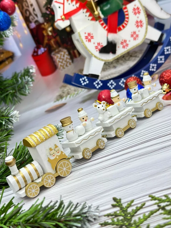 Новогодний паровозик 3 вагонч.20*5см