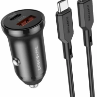 Зарядка в авто (USB+Type-C) + кабель Type-C to Type-C 1 м