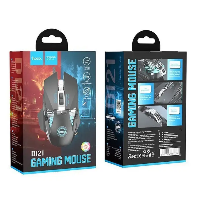 Мышь Hoco DI21 Cool Gaming Mouse USB 1.7 м чёрный