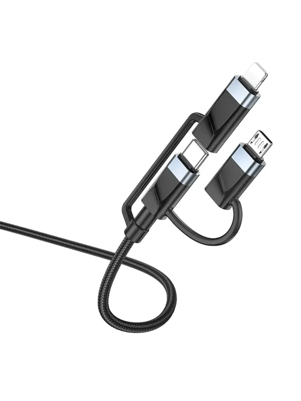 Кабель BU51 Type-C/USB-Type-C/Lightning/MicroUSB, 2м, черный