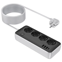 Сетевой фильтр на 4 розеток+3 USB+1 PD, 3м, AC21, HOCO