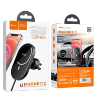 Автодержатель CA90 с беспроводной зарядкой HOCO черный