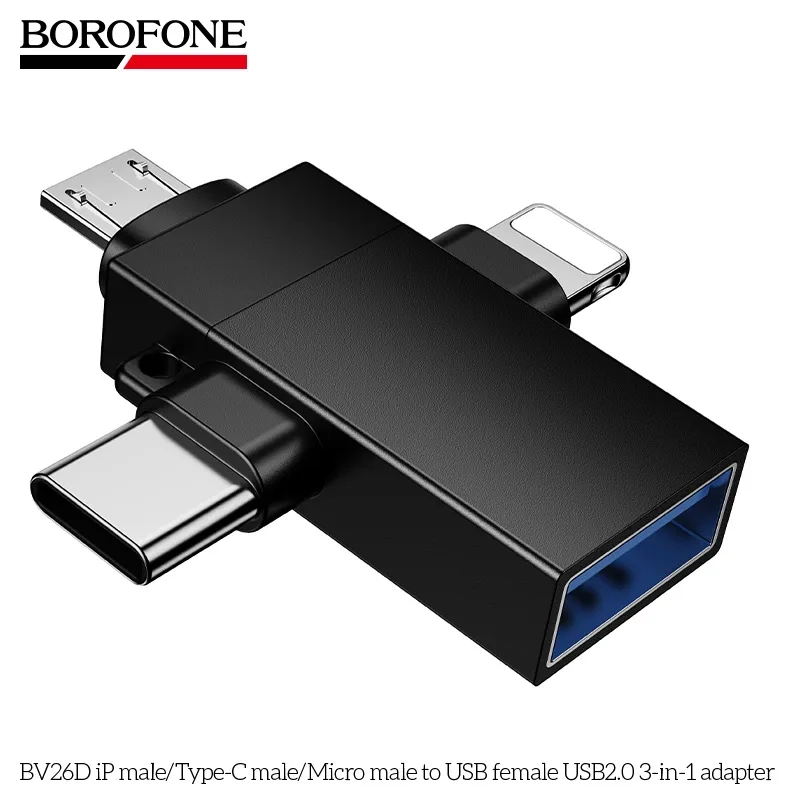 Переходник 3 в 1 USB-A Type-C Micro Lightning