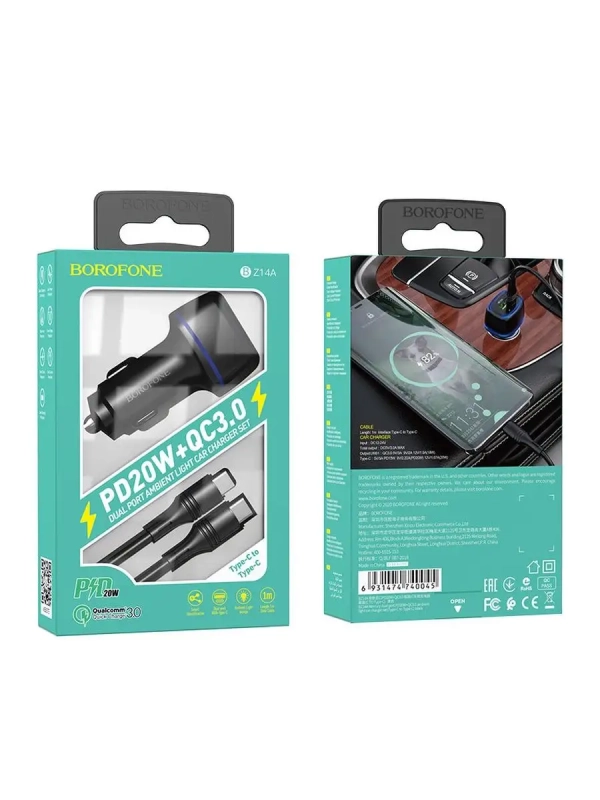 Зарядка для телефона в машину USB Type-С 3А PD20W