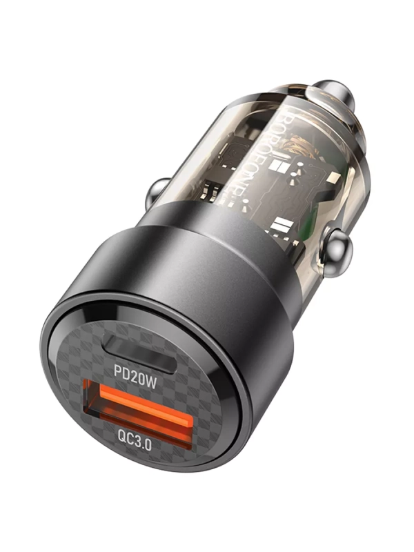 Адаптер автомобильный Borofone BZ20 Smart 38W PD+QC3.0