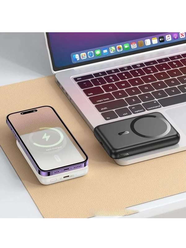 Быстрая зарядка. Беспроводной повербанк Hoco J141 10000 mAh ,белый