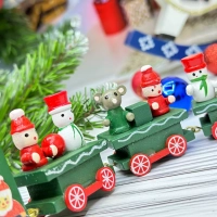 Новогодний паровозик 3 вагонч.20*5см