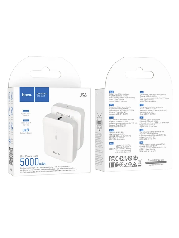 Повербанк компактный для телефона Iphone 5000 mAh