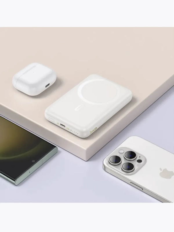 Быстрая зарядка. Беспроводной повербанк Hoco J141 10000 mAh ,белый