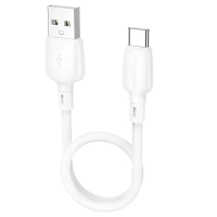 Короткий кабель USB - Type-C BOROFONE BX93 / 3A, 27W / белый