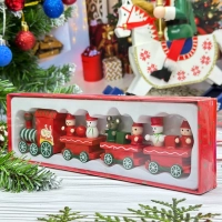 Новогодний паровозик 3 вагонч.20*5см