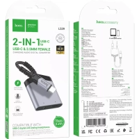 Переходник Hoco LS39 Type-C male to Type-C+3.5 female