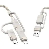 Кабель BU51 Type-C/USB-Type-C/Lightning/MicroUSB, 2м, серый