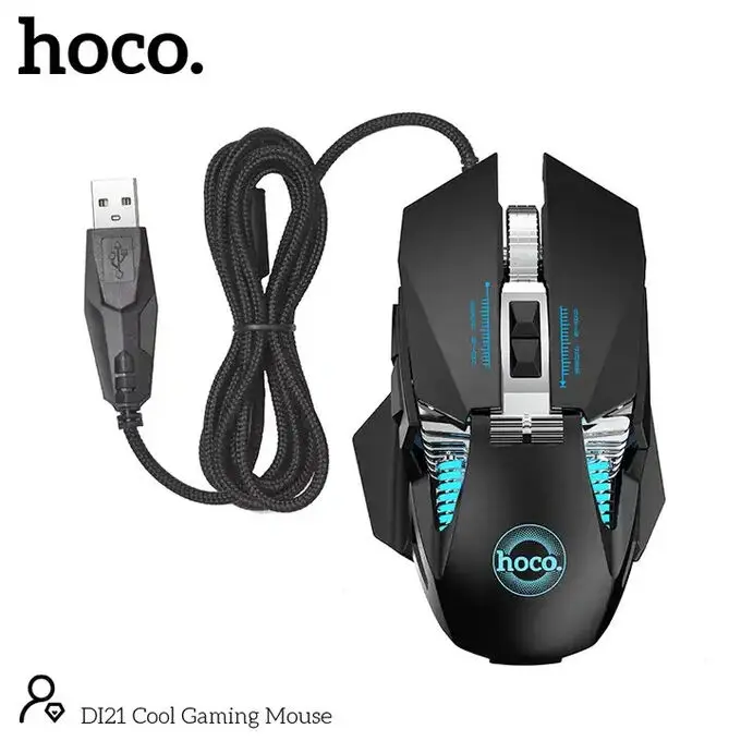 Мышь Hoco DI21 Cool Gaming Mouse USB 1.7 м чёрный