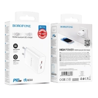 Сетевое ЗУ USB-C Borofone BA73A (35W/2 порта/PD) белый