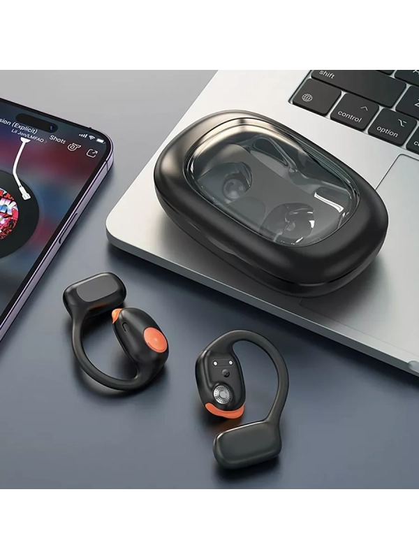 Беспроводные наушники EA1, TWS с заушинами, черные