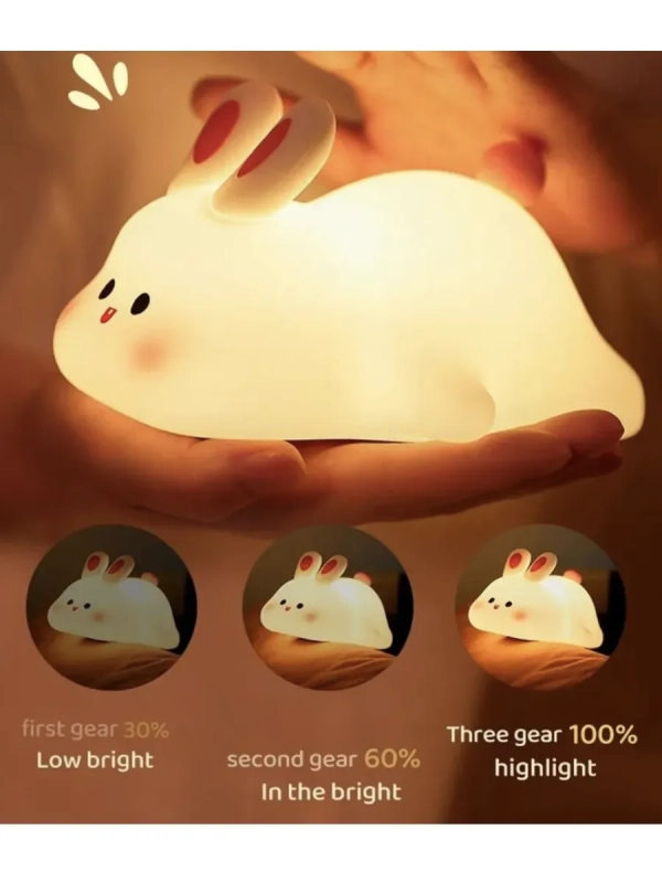 Ночник детский силиконовый светильник зайка HX16