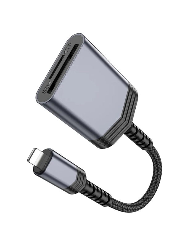 Картридер 2 в 1, Lightning, UA25, HOCO, поддержка TF/SD