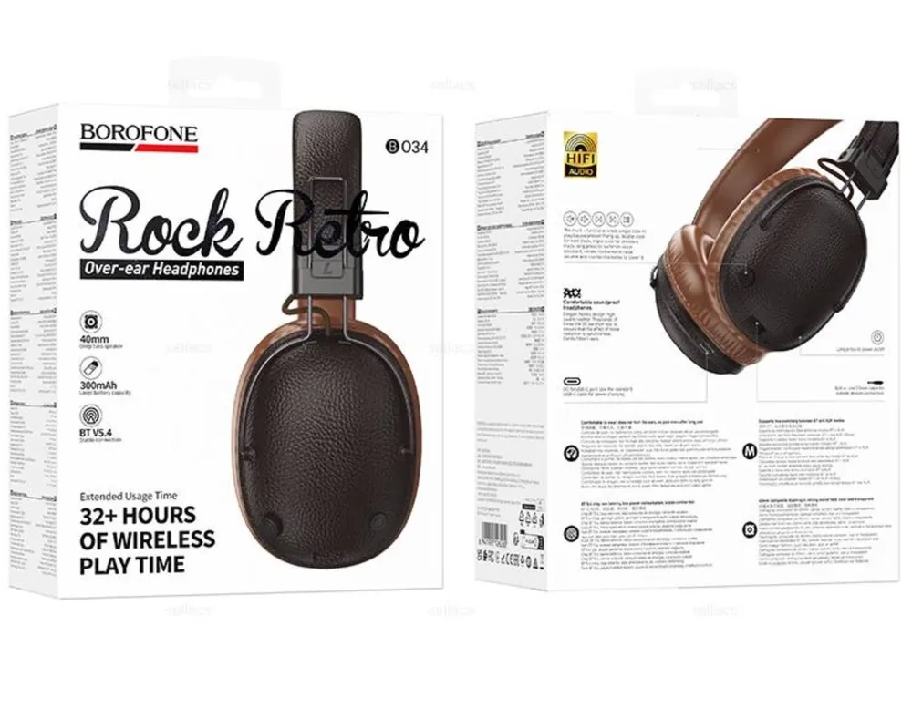 Наушники беспроводные полноразмерные ретро Borofone
