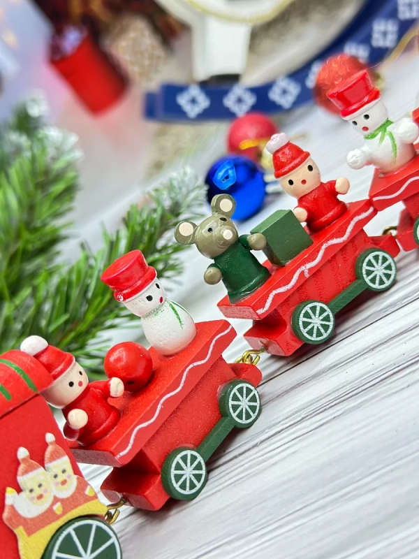 Новогодний паровозик 3 вагонч.20*5см