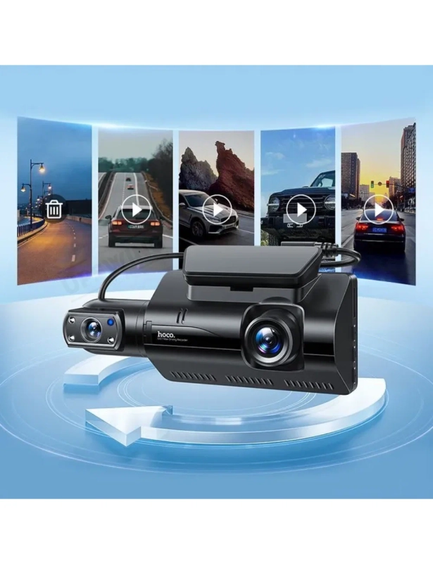 Видеорегистратор Hoco DI07 Max (WIFI version), 2 камеры, Wi-Fi, черный