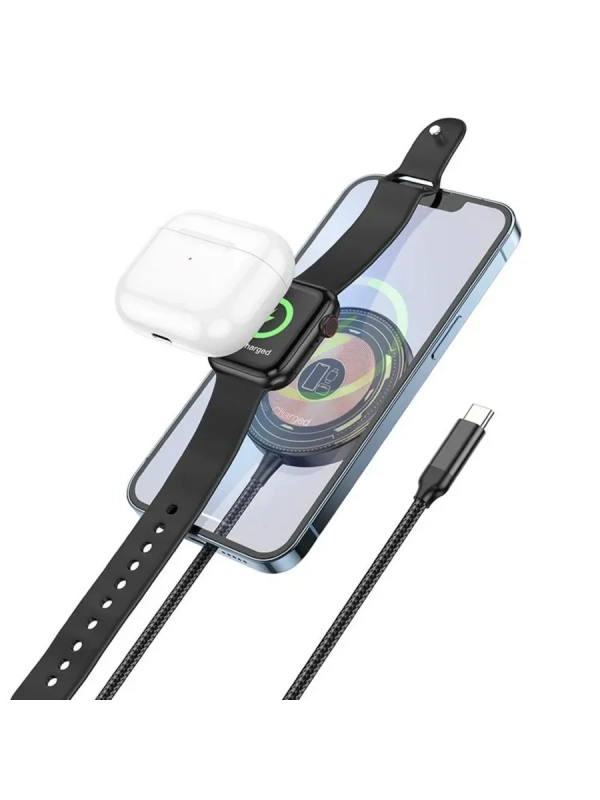 Зарядное устройство Hoco CW45, беспроводное, 3 в 1, магнитное