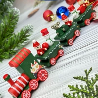 Новогодний паровозик 3 вагонч.20*5см