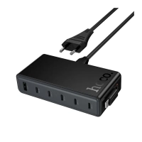 Сетевое зарядное устройство на 6 портов с кабелем рулеткой