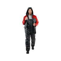 Костюм рабочий утепленный, куртка+полукомбинезон, темно-сер+красн 48-50/182-188