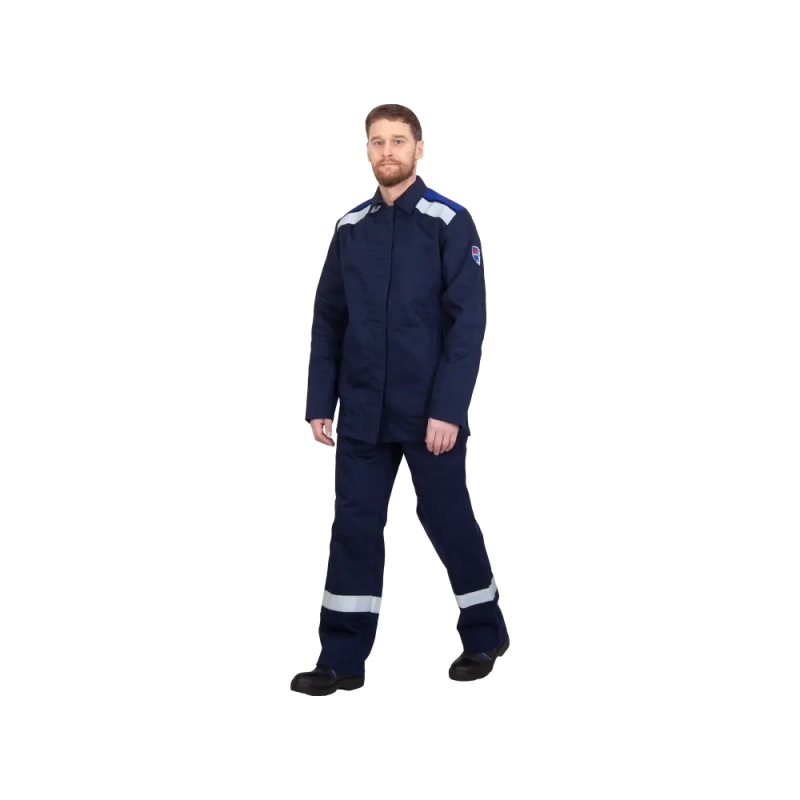 Костюм сварщика 2кл. защиты 100% ХБ с ОП(к+бр)(син+вас) р.52-54/182-188