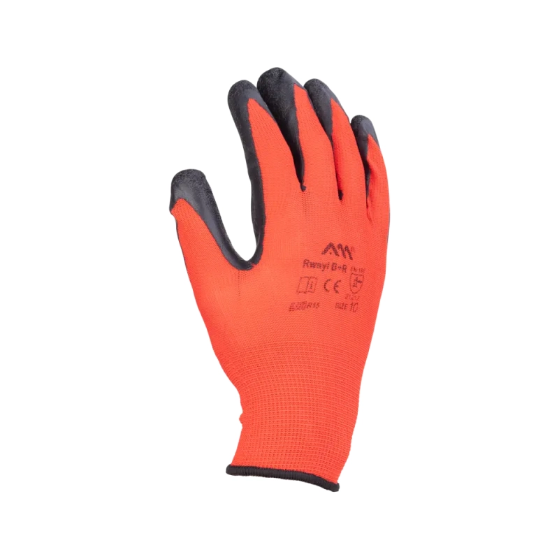 Перчатки нейлоновые с рифленым латексным покрытием