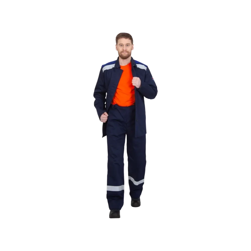 Костюм сварщика 2кл. защиты 100% ХБ с ОП(к+бр)(син+вас) р.52-54/182-188