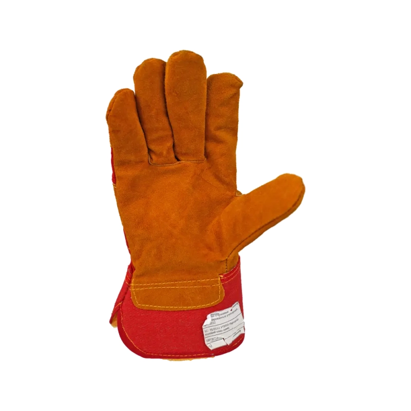 Перчатки спилковые комбинированные утеплённые