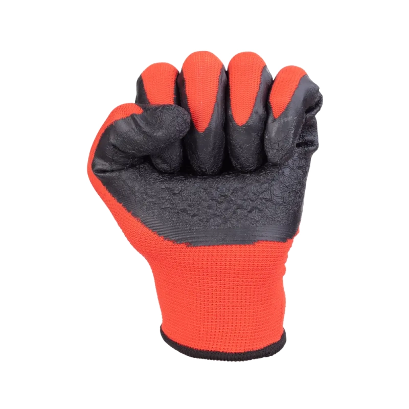 Перчатки нейлоновые с рифленым латексным покрытием