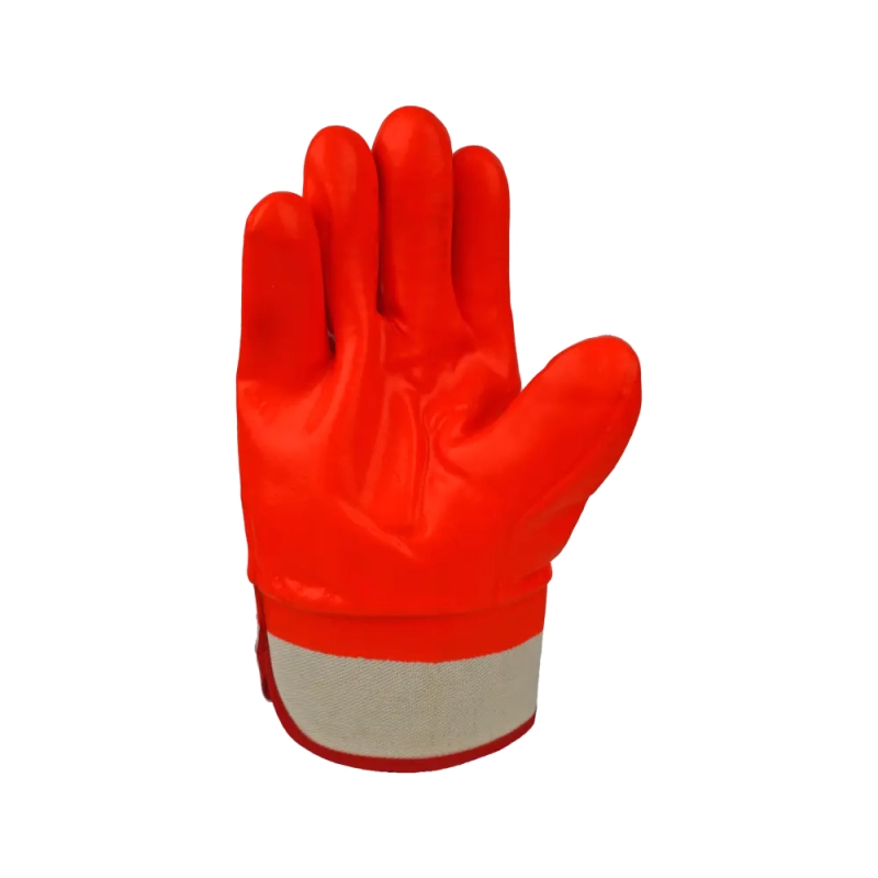 Перчатки ПВХ утеплённые бензомаслостойкие Пламя, манжет - крага