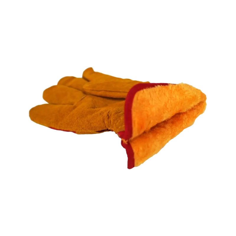 Перчатки спилковые комбинированные утепленные